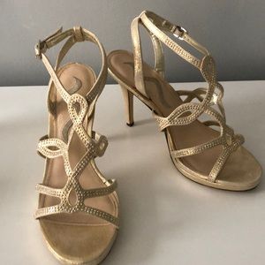 Gold strappy Nina heels